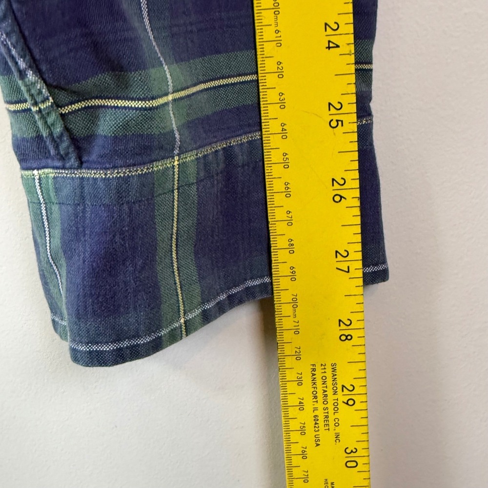 Ralph Lauren Plaid Button Down Men's XXL Navy Green Pony Logo Tartan Timeless - Picture 8 of 8